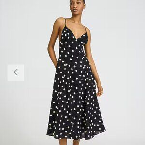 NWT Express Polka Dot Tie Back Fit & Flare Midi Dress